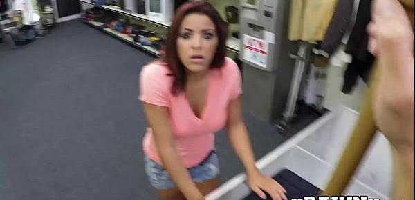  Redhead latina Mia Martinez pumped with pawnbroker cock